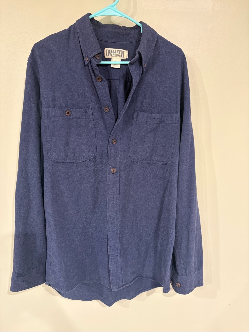 Duluth Trading Co Navy Button-Front Work Shirt